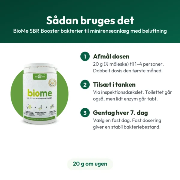 BioMe SBR Booster bakterier til minirenseanlæg med beluftning