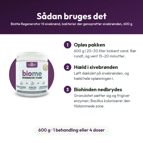 BioMe Regenerator til sivebrønd, bakterier der genopretter sivebrønden, 600 g