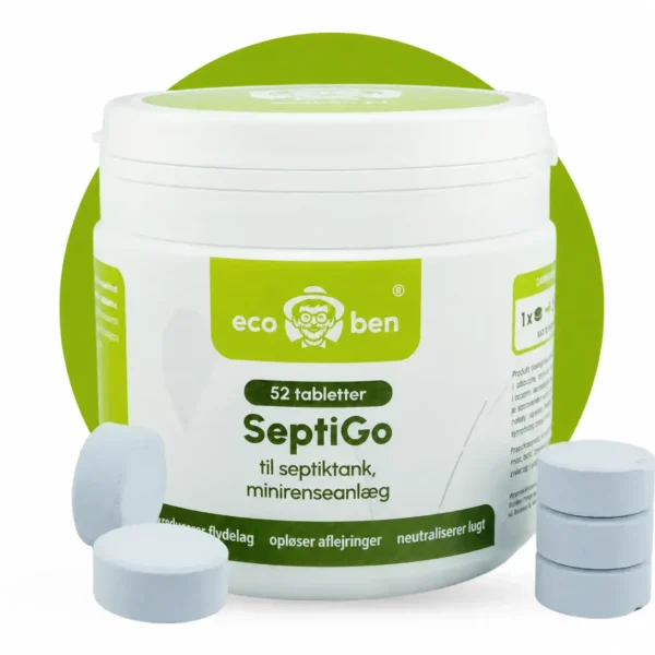 SeptiGo-tabletter til septiktank og minirenseanlæg
