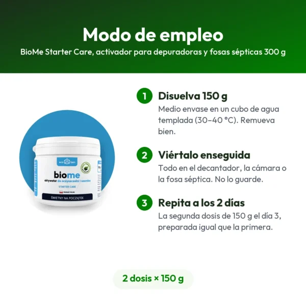 BioMe Starter Care, activador para depuradoras y fosas sépticas 300 g