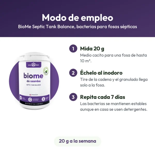 BioMe Septic Tank Balance, bacterias para fosas sépticas