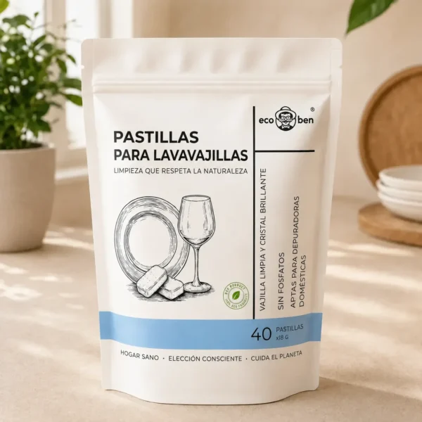 Pastillas para lavavajillas sin fosfatos EcoBen, 40 unidades