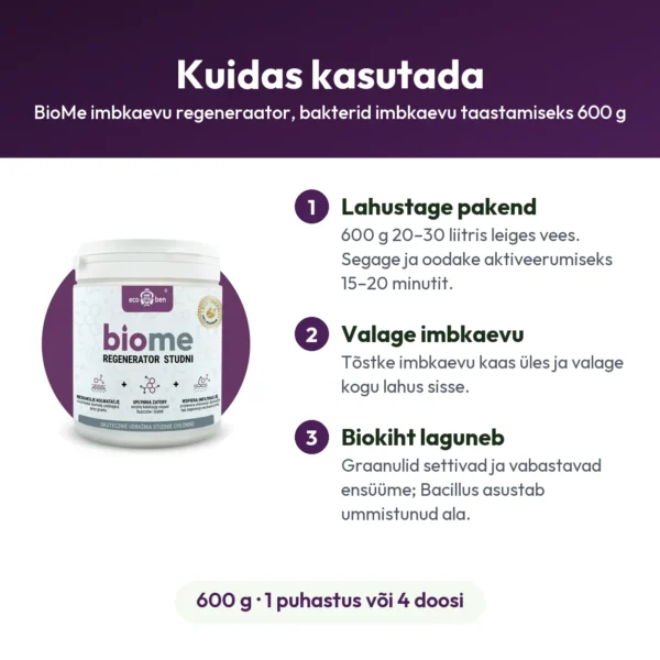 BioMe imbkaevu regeneraator, bakterid imbkaevu taastamiseks 600 g