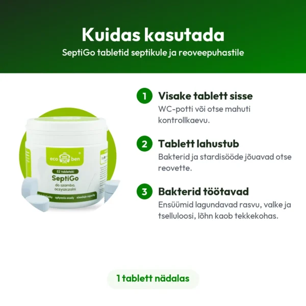 SeptiGo tabletid septikule ja reoveepuhastile