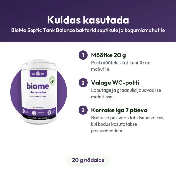 BioMe Septic Tank Balance bakterid septikule ja kogumismahutile