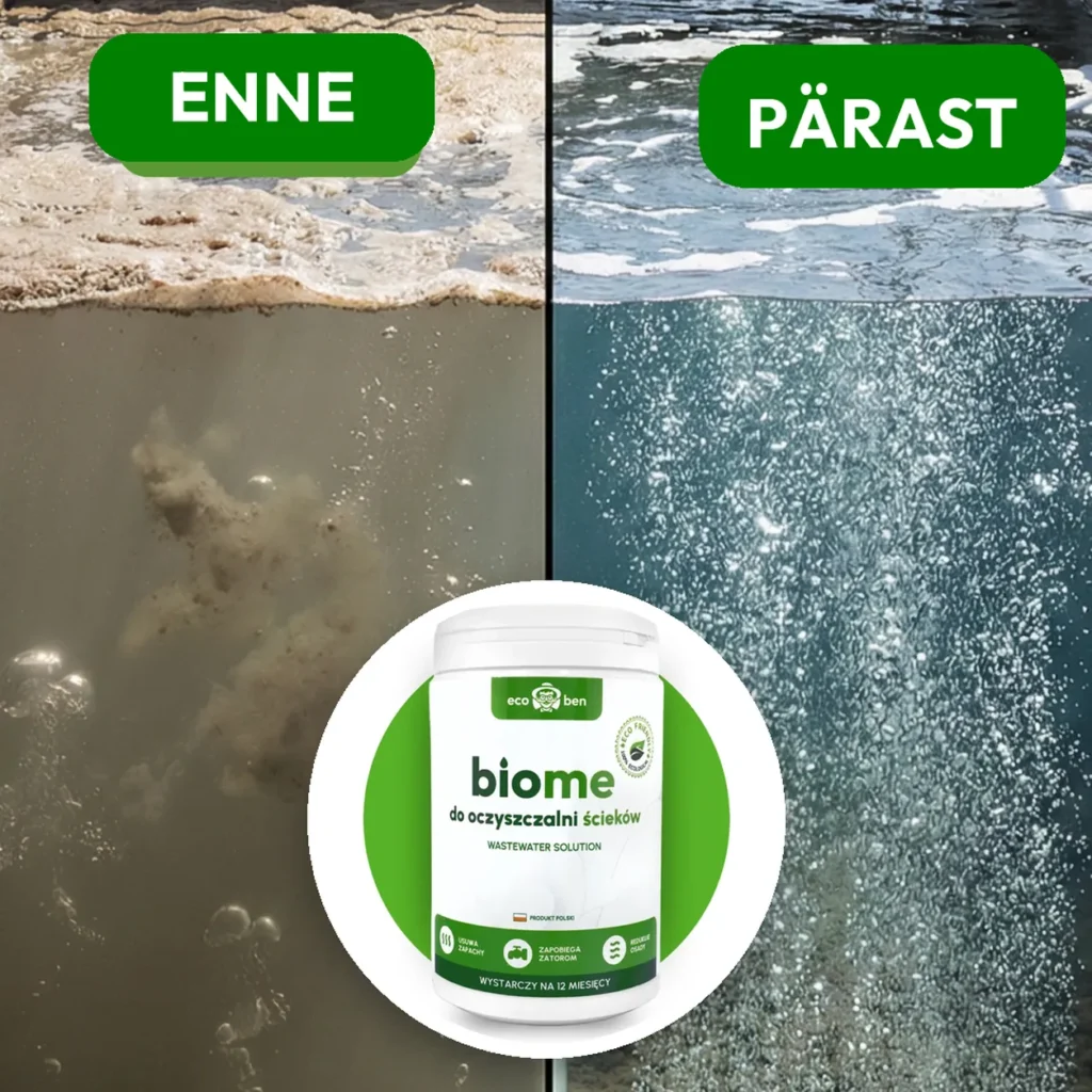 Enne ja pärast: BioMe Wastewater Solution