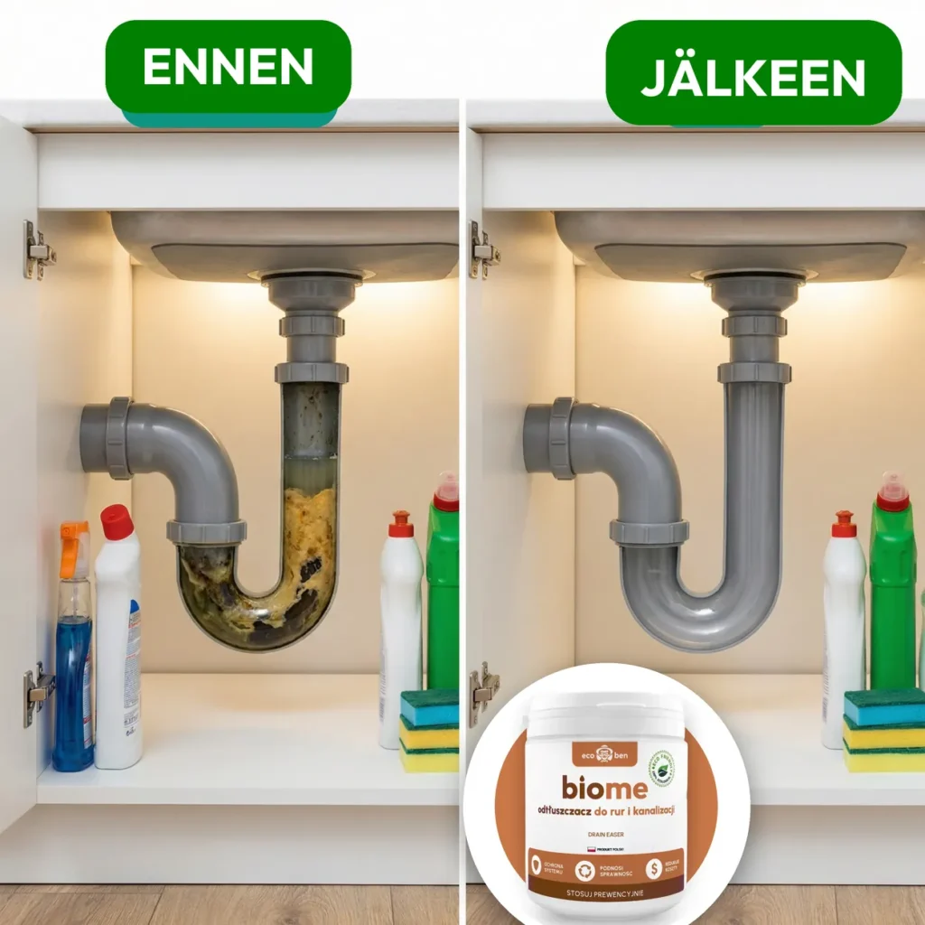 Ennen ja jälkeen: BioMe Drain Easer