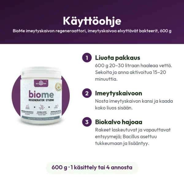 BioMe imeytyskaivon regeneraattori, imeytyskaivoa elvyttävät bakteerit, 600 g