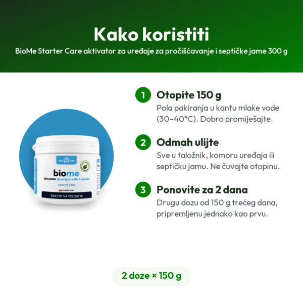 BioMe Starter Care aktivator za uređaje za pročišćavanje i septičke jame 300 g