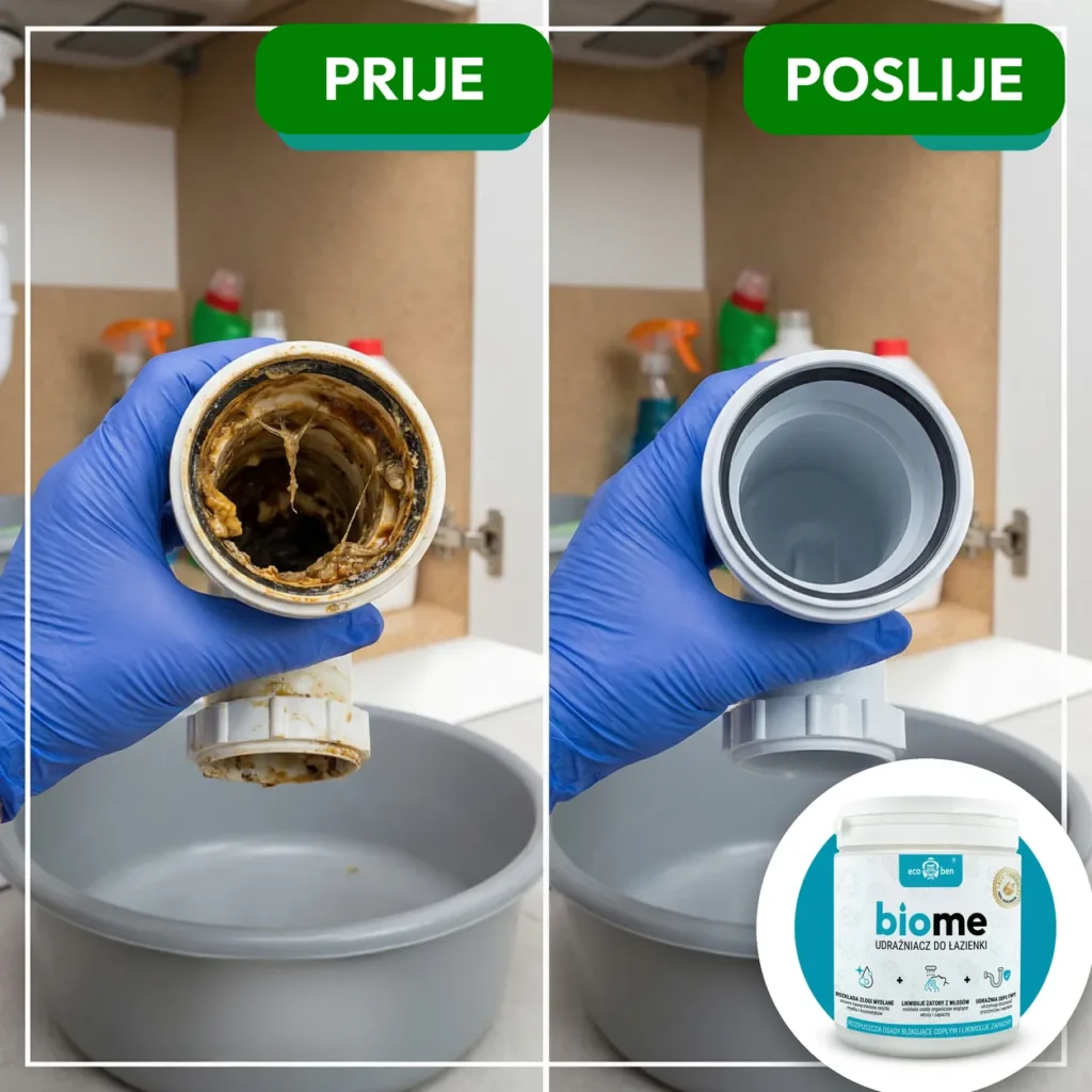 Prije i poslije: BioMe biološki otčepljivač za kupaonicu 500 g