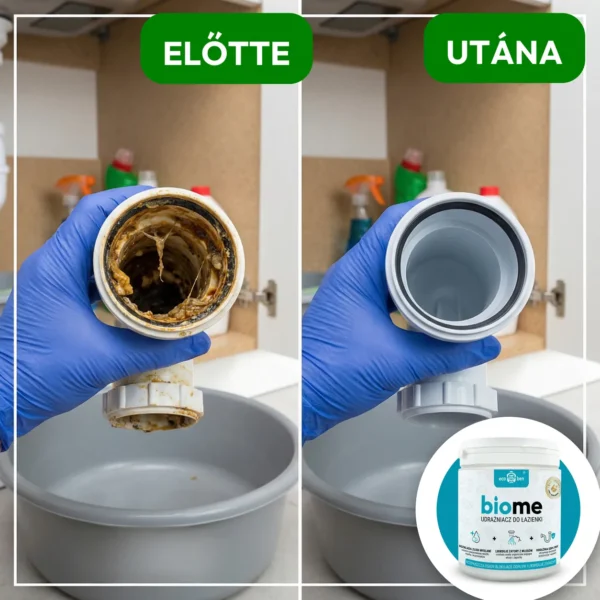 BioMe biológiai lefolyótisztító fürdőszobába, 500 g: zuhany, kád, mosdó