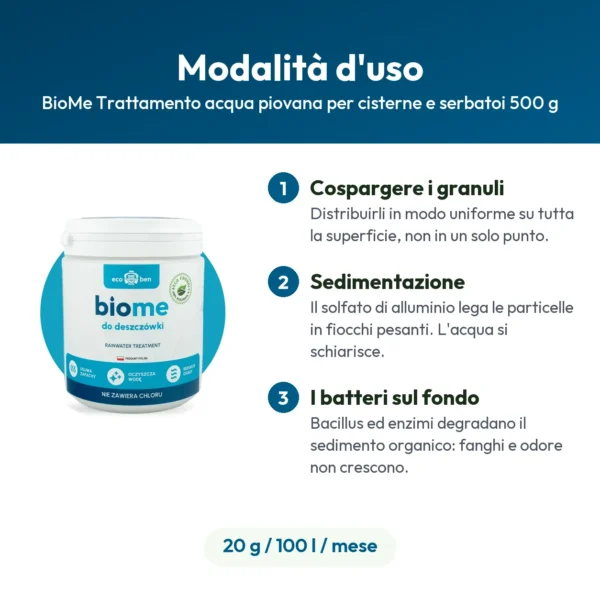 BioMe Trattamento acqua piovana per cisterne e serbatoi 500 g