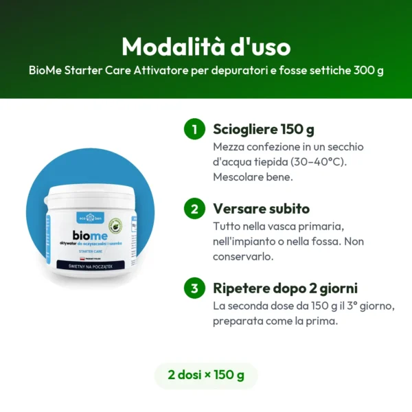 BioMe Starter Care Attivatore per depuratori e fosse settiche 300 g