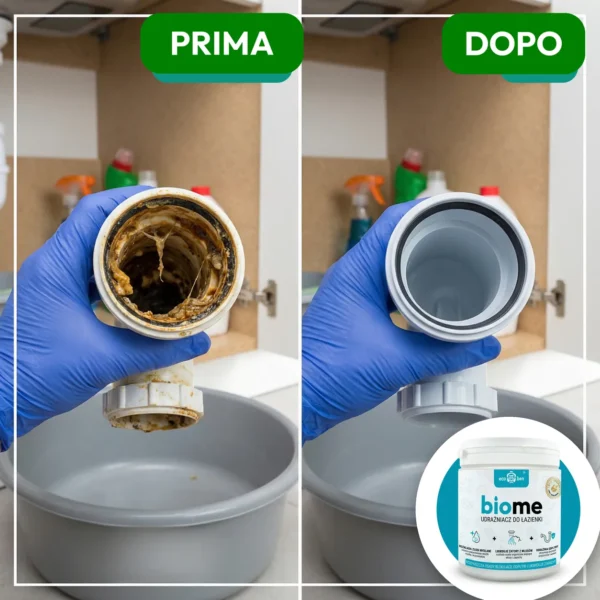 BioMe Disgorgante biologico per il bagno 500 g per doccia, vasca e lavabo