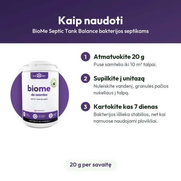 BioMe Septic Tank Balance bakterijos septikams
