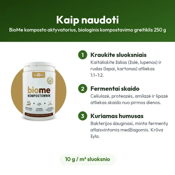 BioMe komposto aktyvatorius, biologinis kompostavimo greitiklis 250 g