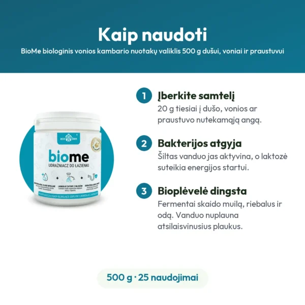 BioMe biologinis vonios kambario nuotakų valiklis 500 g dušui, voniai ir praustuvui