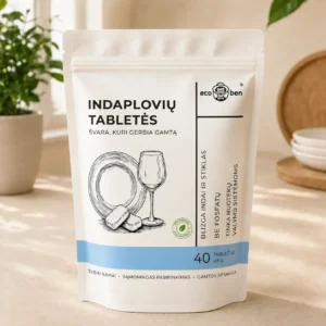 EcoBen indaplovių tabletės be fosfatų, 40 vnt.