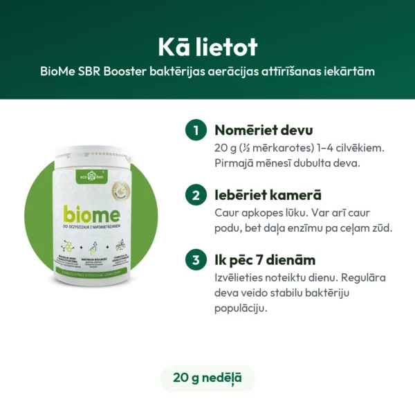 BioMe SBR Booster baktērijas aerācijas attīrīšanas iekārtām