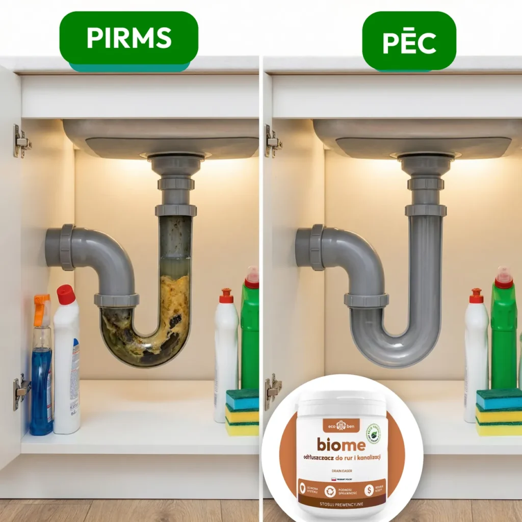 Pirms un pēc: BioMe Drain Easer