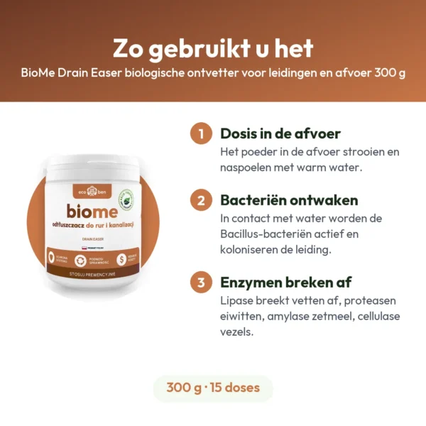 BioMe Drain Easer biologische ontvetter voor leidingen en afvoer 300 g
