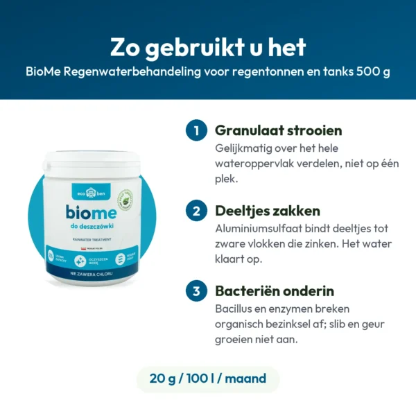 BioMe Regenwaterbehandeling voor regentonnen en tanks 500 g