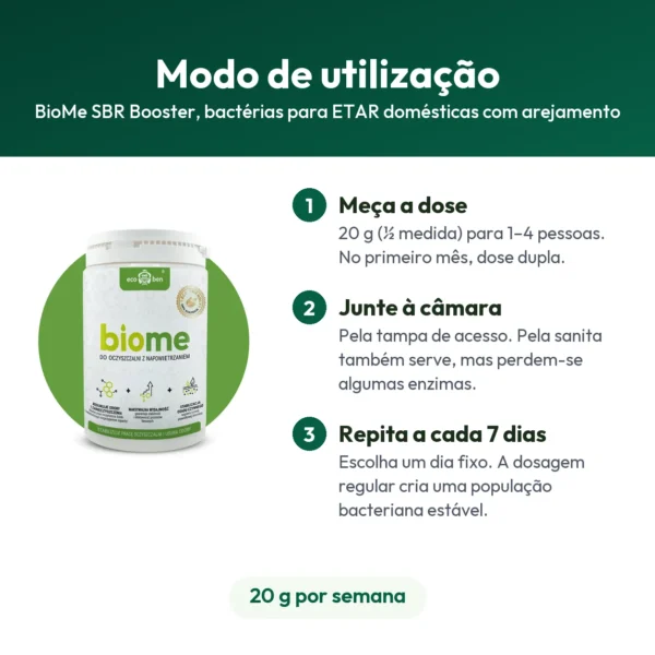 BioMe SBR Booster, bactérias para ETAR domésticas com arejamento