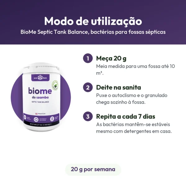 BioMe Septic Tank Balance, bactérias para fossas sépticas