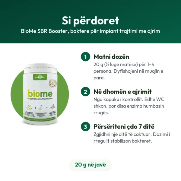 BioMe SBR Booster, baktere për impiant trajtimi me ajrim
