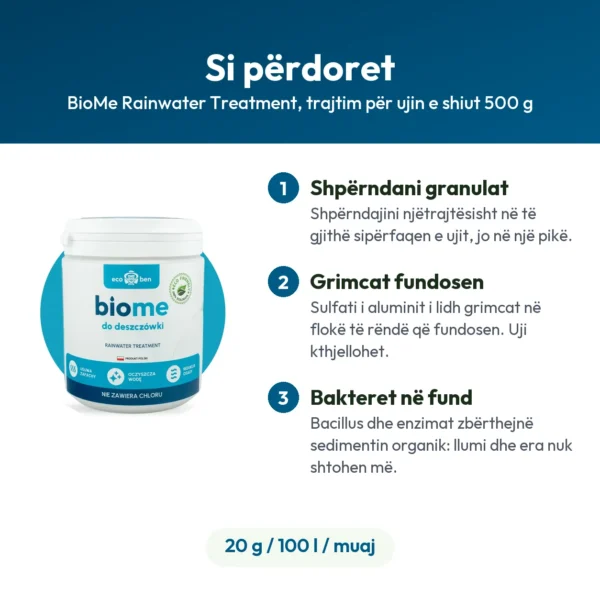 BioMe Rainwater Treatment, trajtim për ujin e shiut 500 g