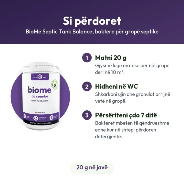 BioMe Septic Tank Balance, baktere për gropë septike