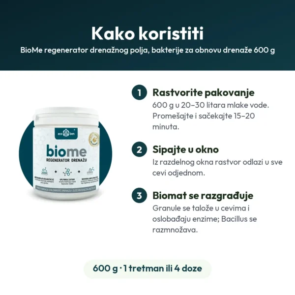 BioMe regenerator drenažnog polja, bakterije za obnovu drenaže 600 g