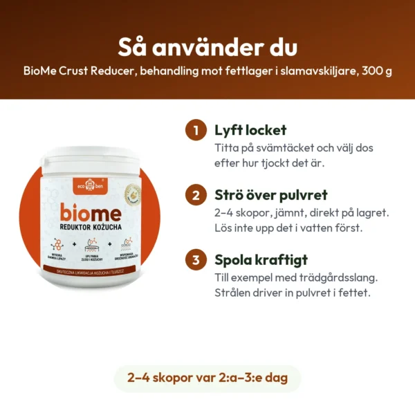 BioMe Crust Reducer, behandling mot fettlager i slamavskiljare, 300 g