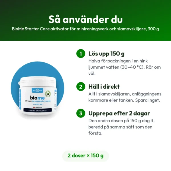BioMe Starter Care aktivator för minireningsverk och slamavskiljare, 300 g