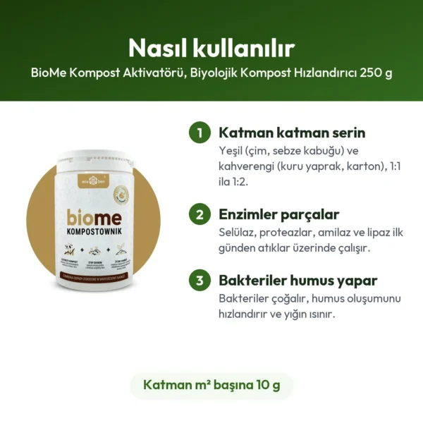 BioMe Kompost Aktivatörü, Biyolojik Kompost Hızlandırıcı 250 g