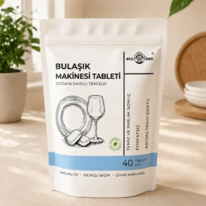 EcoBen Fosfatsız Bulaşık Makinesi Tableti, 40 Adet